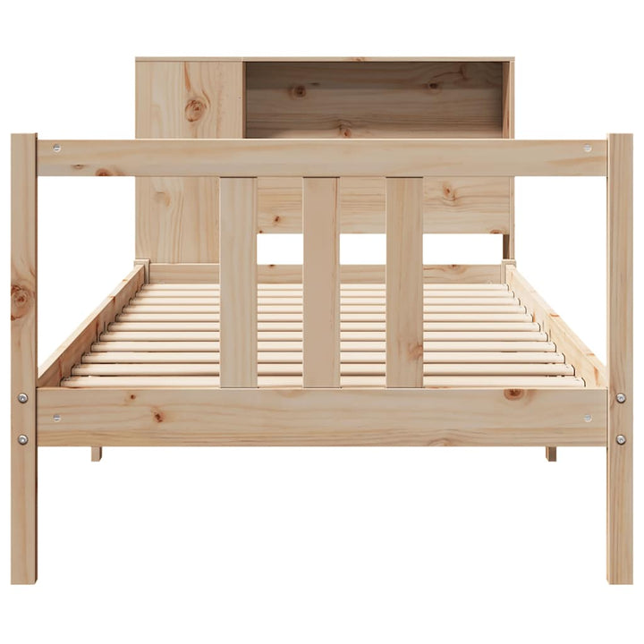 seng med reol uden madras 75x190 cm massivt fyrretræ