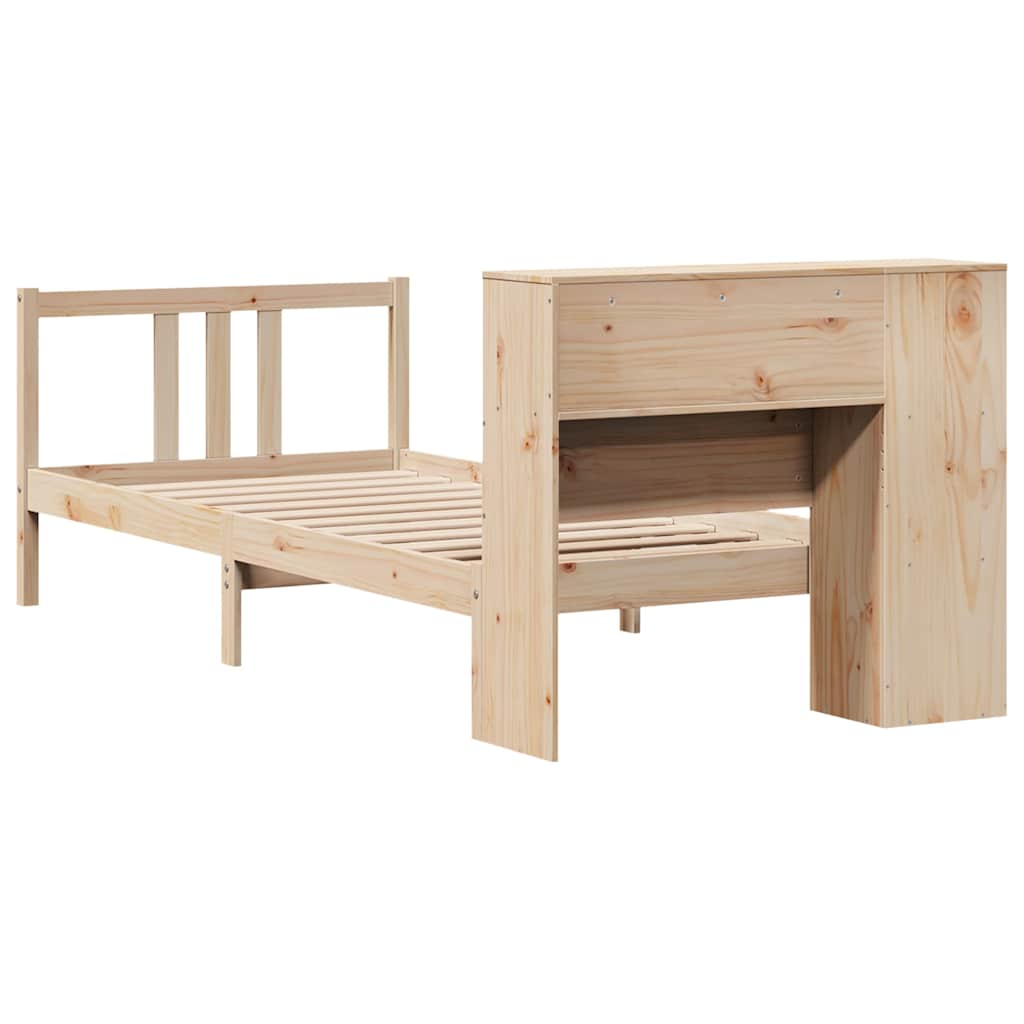 seng med reol uden madras 75x190 cm massivt fyrretræ