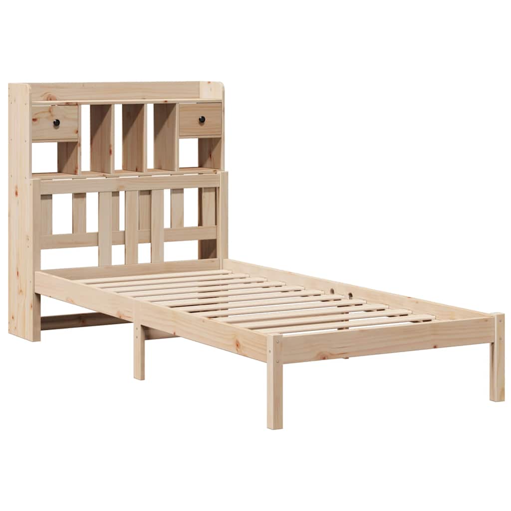 seng med reol uden madras 75x190 cm massivt fyrretræ