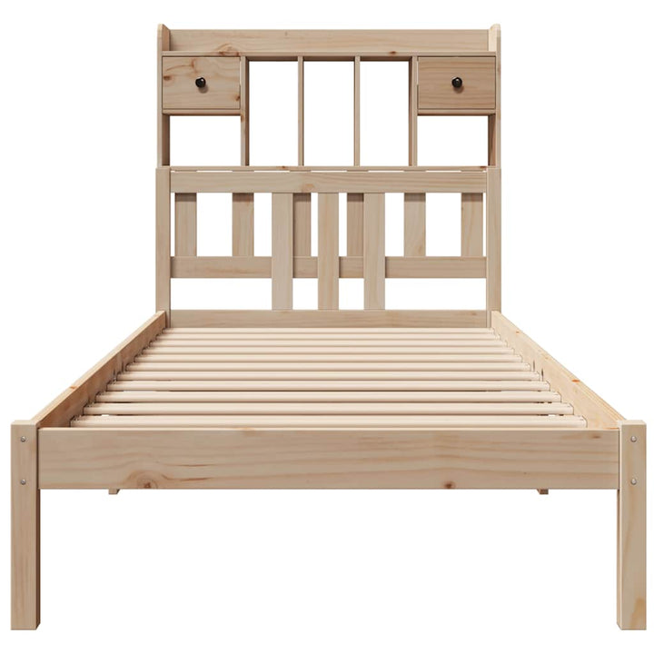seng med reol uden madras 75x190 cm massivt fyrretræ
