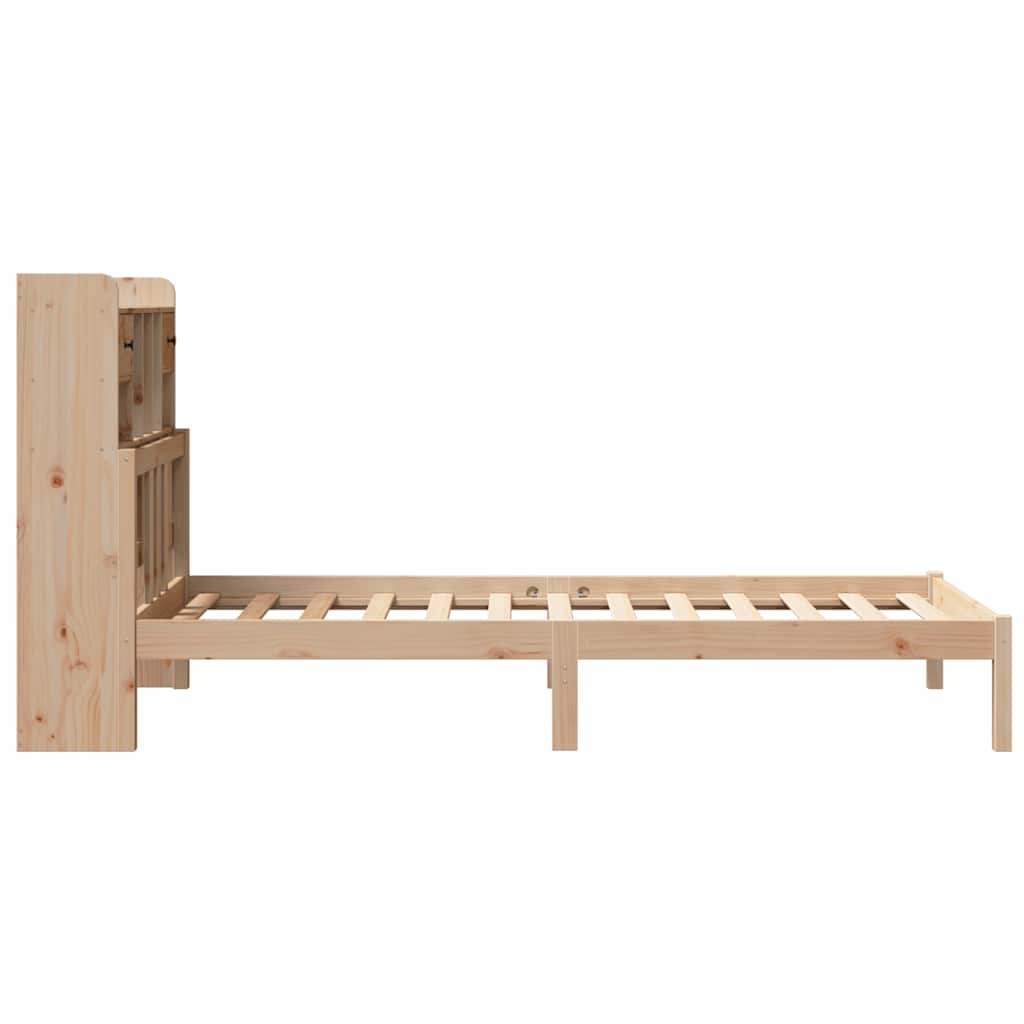 seng med reol uden madras 75x190 cm massivt fyrretræ