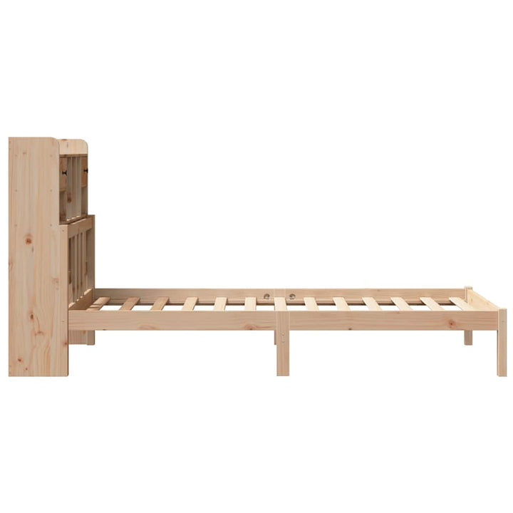 seng med reol uden madras 75x190 cm massivt fyrretræ