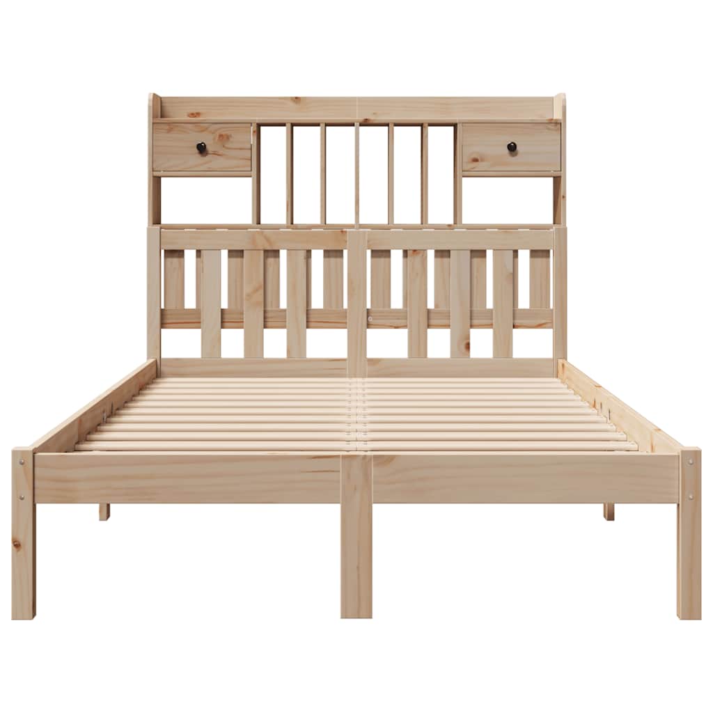 seng med reol uden madras 135x190 cm massivt fyrretræ
