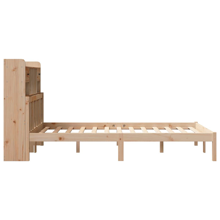 seng med reol uden madras 135x190 cm massivt fyrretræ
