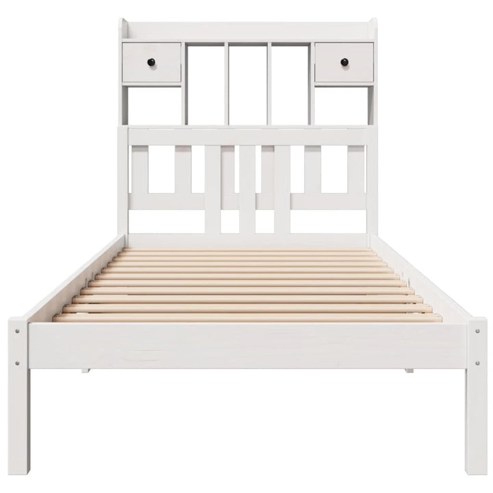 seng med reol uden madras 90x200 cm massivt fyrretræ hvid