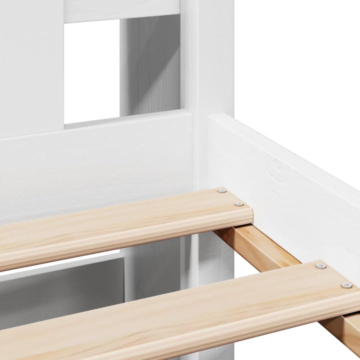 seng med reol uden madras 90x200 cm massivt fyrretræ hvid
