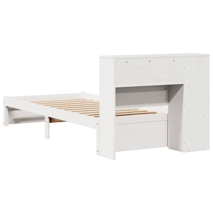 seng med reol uden madras 75x190 cm massivt fyrretræ hvid