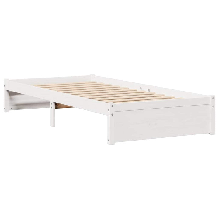 seng med reol uden madras 75x190 cm massivt fyrretræ hvid