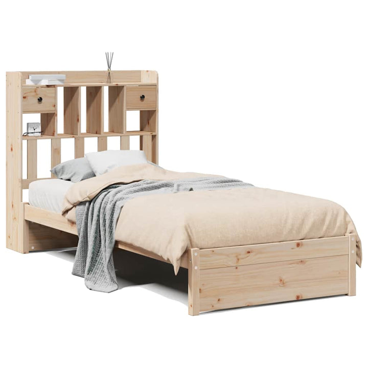 seng med reol uden madras 75x190 cm massivt fyrretræ