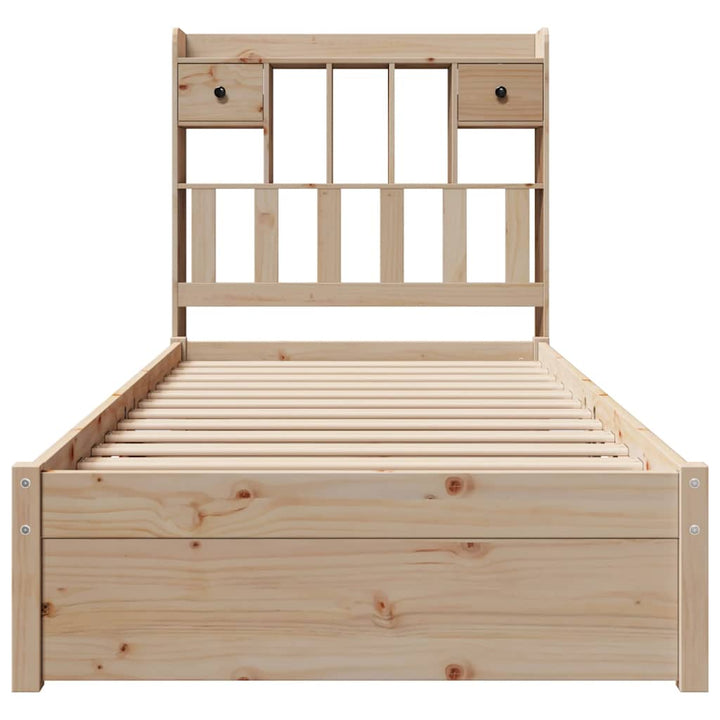 seng med reol uden madras 75x190 cm massivt fyrretræ