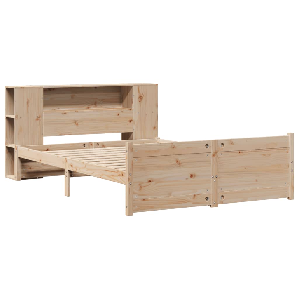 seng med reol uden madras 135x190 cm massivt fyrretræ