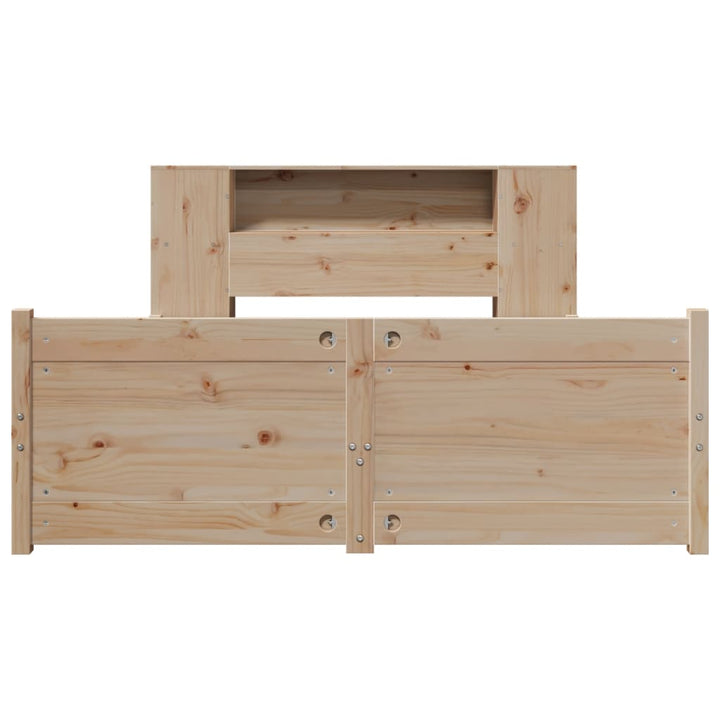seng med reol uden madras 135x190 cm massivt fyrretræ