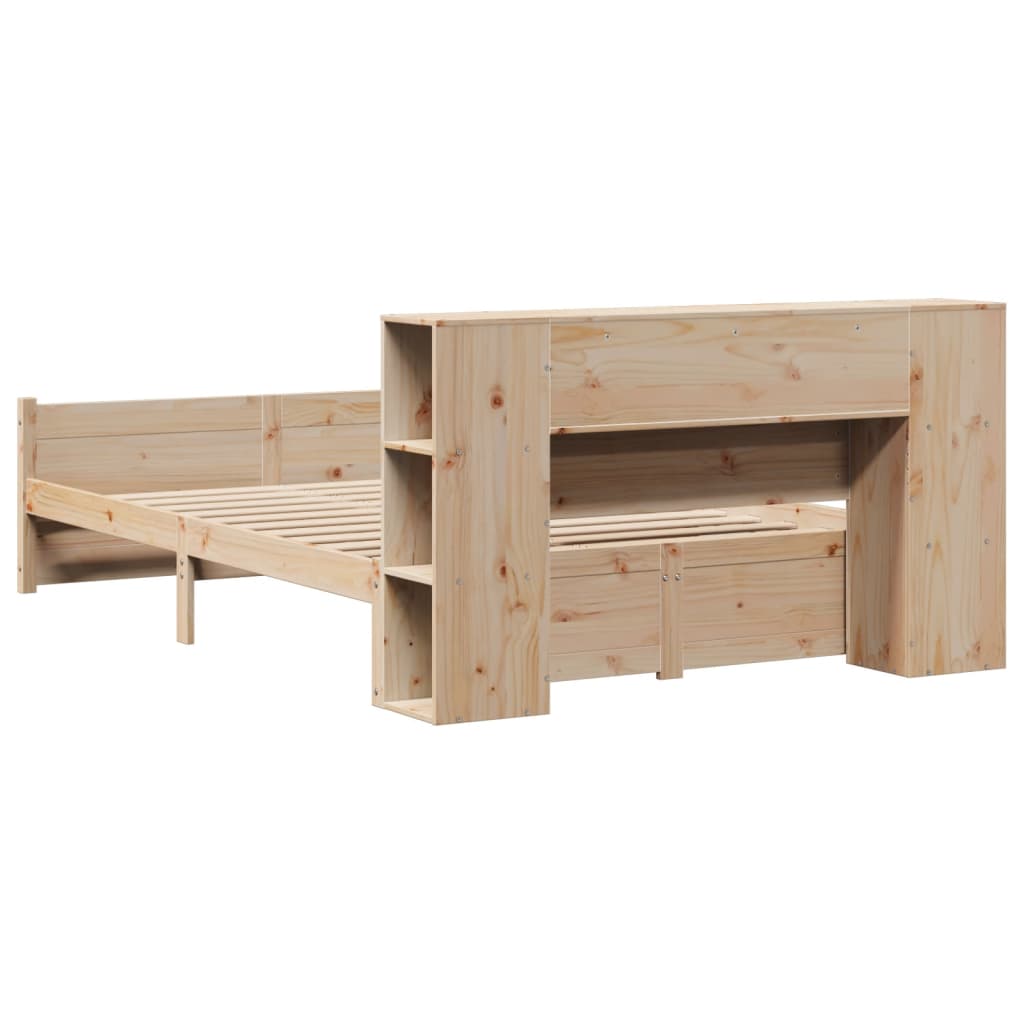 seng med reol uden madras 135x190 cm massivt fyrretræ