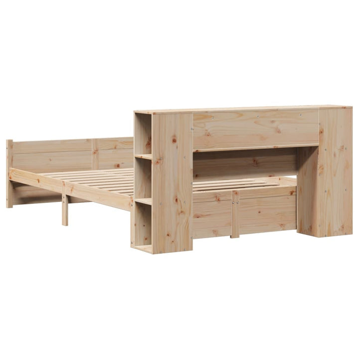 seng med reol uden madras 135x190 cm massivt fyrretræ