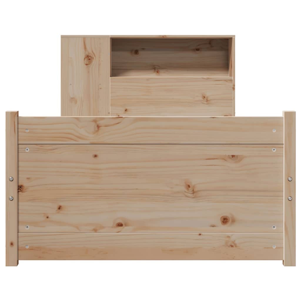 seng med reol uden madras 75x190 cm massivt fyrretræ