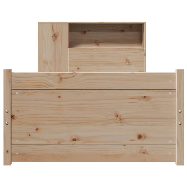 seng med reol uden madras 75x190 cm massivt fyrretræ