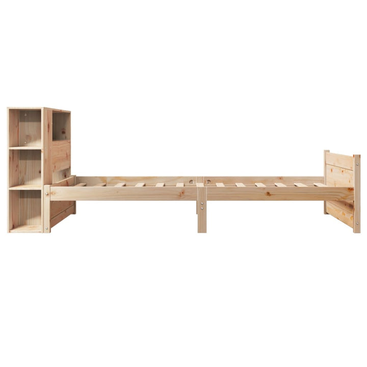 seng med reol uden madras 75x190 cm massivt fyrretræ