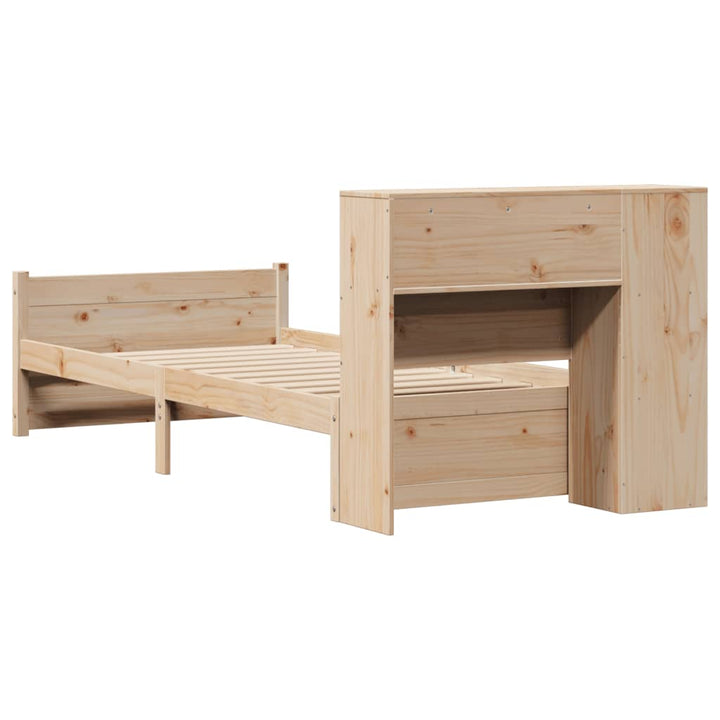 seng med reol uden madras 75x190 cm massivt fyrretræ