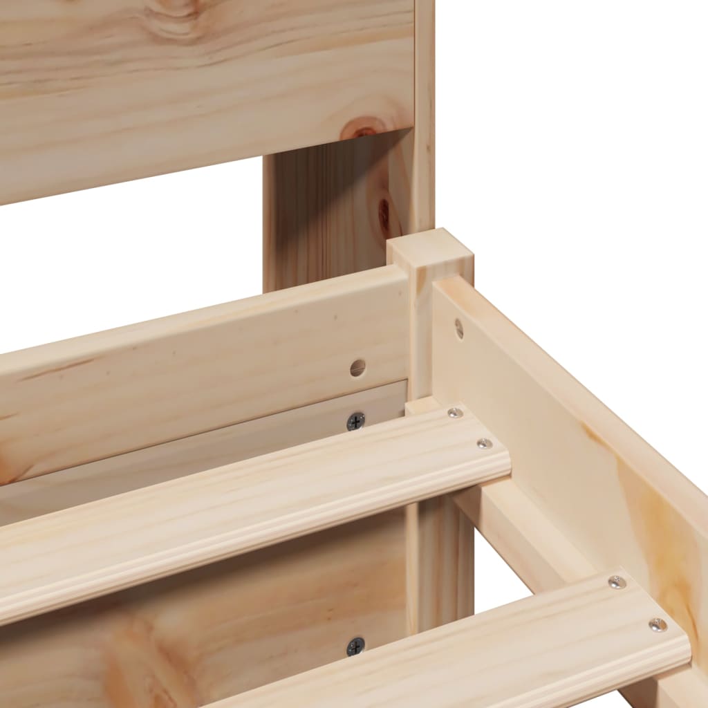 seng med reol uden madras 90x200 cm massivt fyrretræ