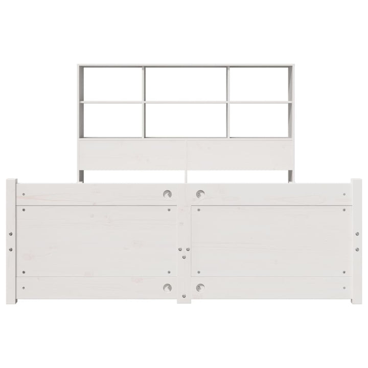 seng med reol uden madras 140x190 cm massivt fyrretræ hvid