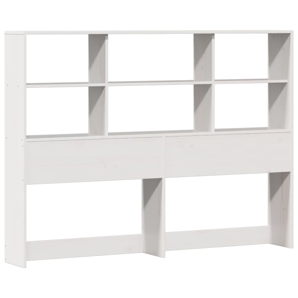seng med reol uden madras 140x190 cm massivt fyrretræ hvid