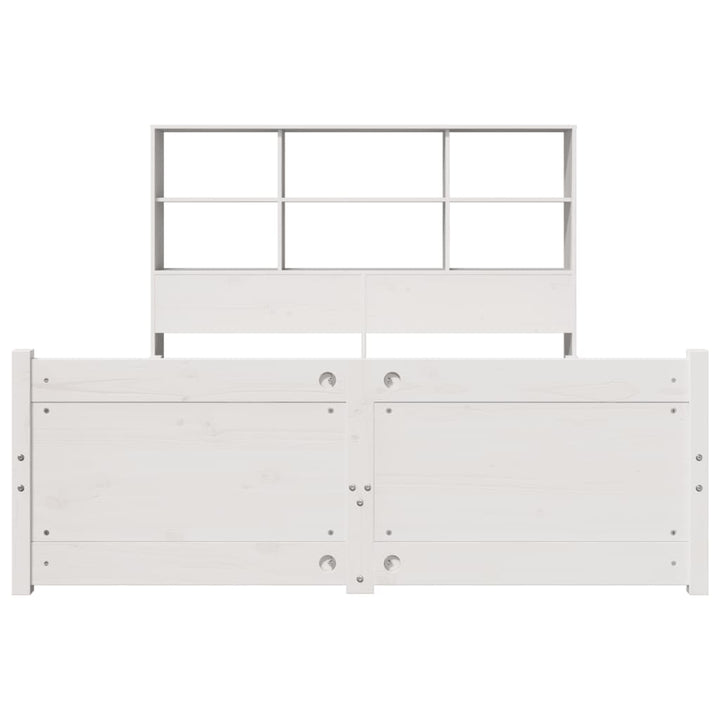seng med reol uden madras 160x200 cm massivt fyrretræ hvid