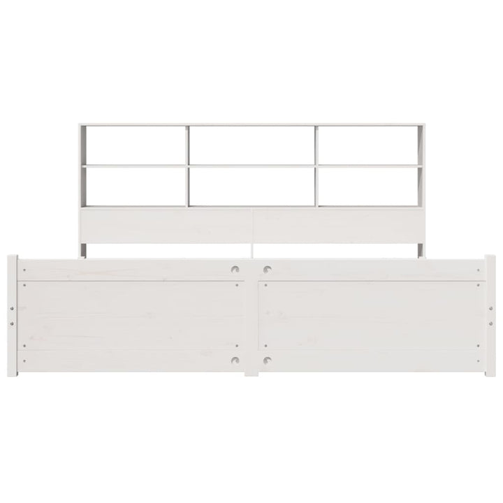 seng med reol uden madras 180x200 cm massivt fyrretræ hvid