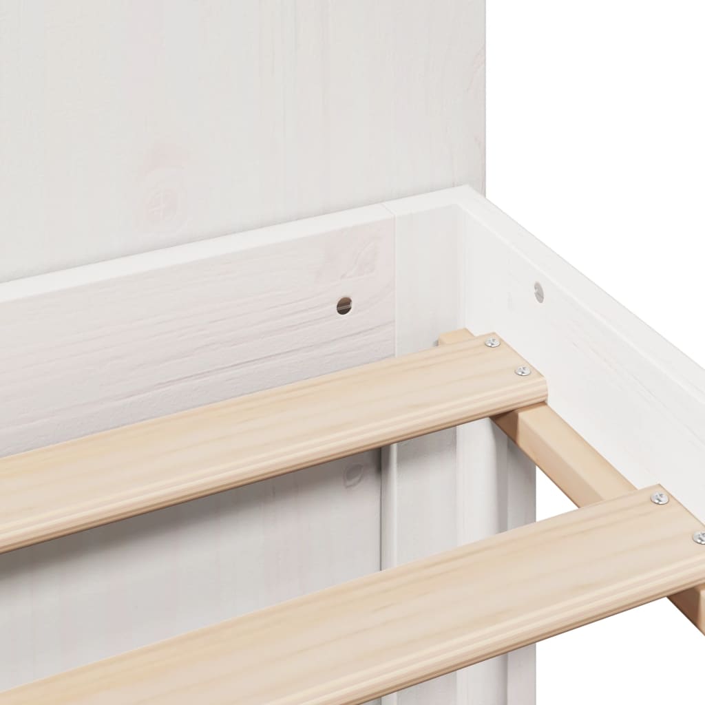 seng med reol uden madras 120x190 cm massivt fyrretræ hvid