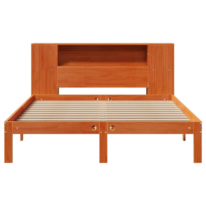 seng med reol uden madras 140x200cm massivt fyrretræ gyldenbrun