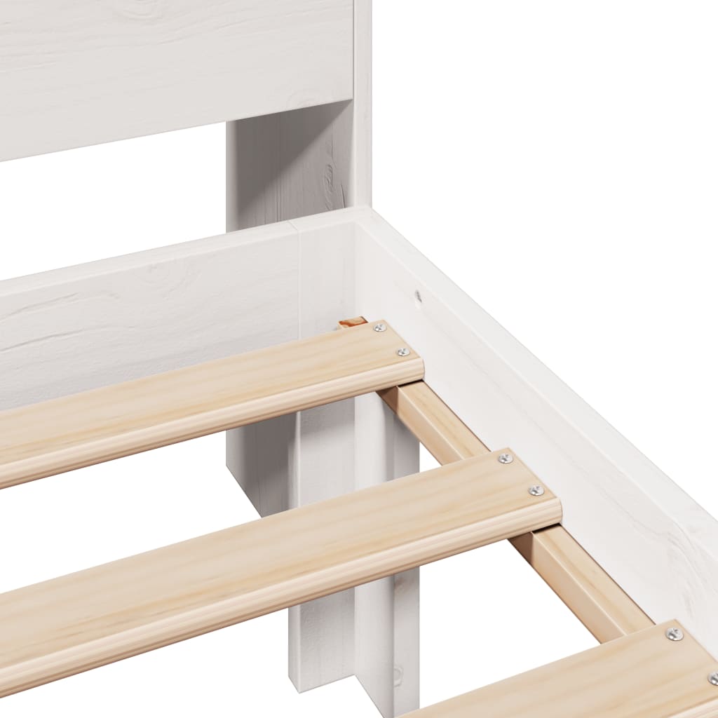 seng med reol uden madras 75x190 cm massivt fyrretræ hvid