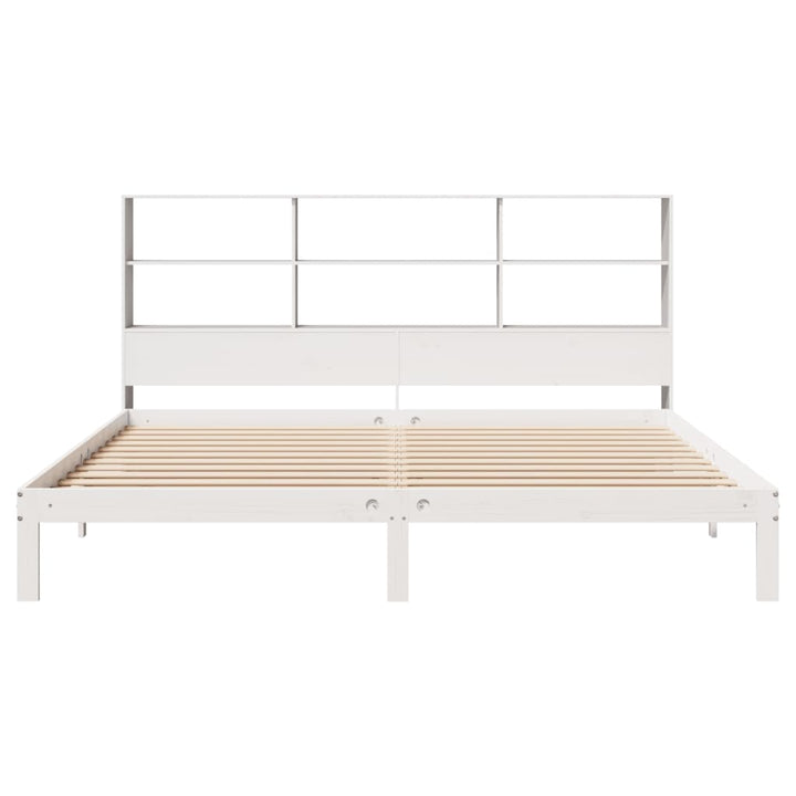 seng med reol uden madras 180x200 cm massivt fyrretræ hvid