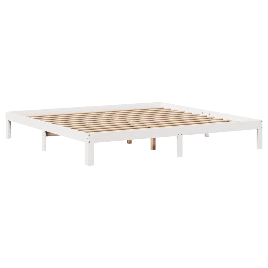 seng med reol uden madras 180x200 cm massivt fyrretræ hvid