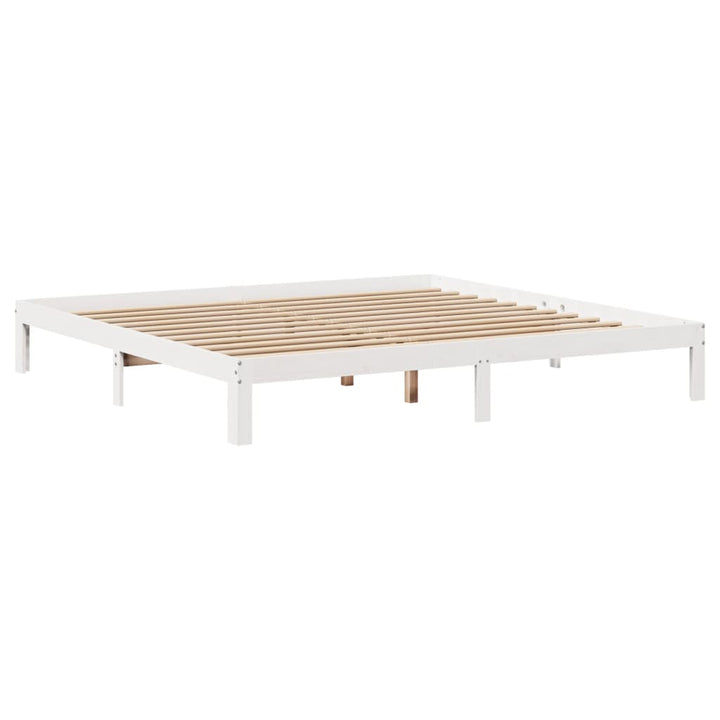 seng med reol uden madras 180x200 cm massivt fyrretræ hvid