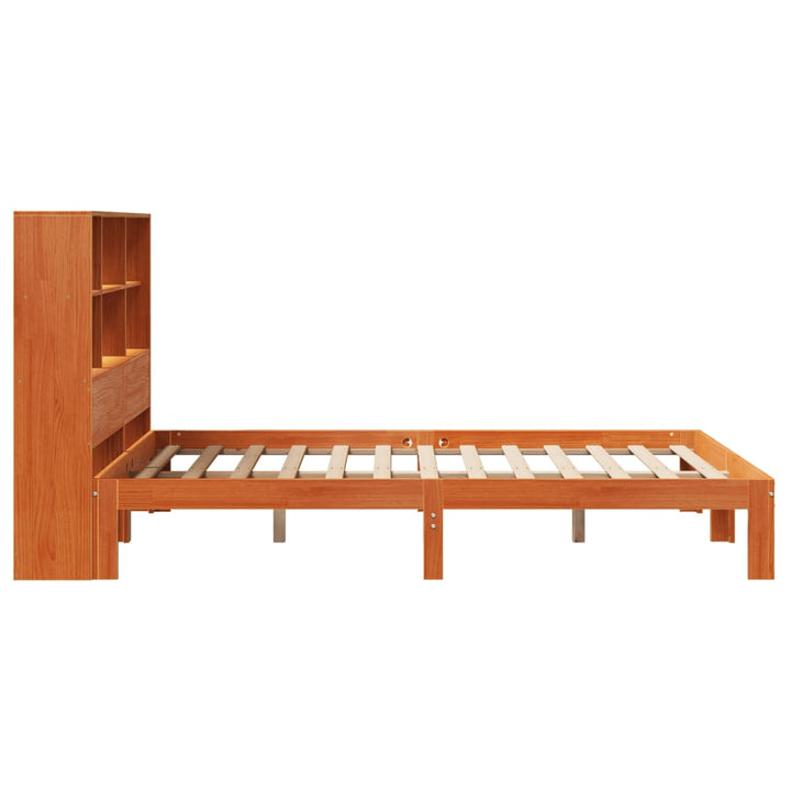 seng med reol uden madras 120x190cm massivt fyrretræ gyldenbrun