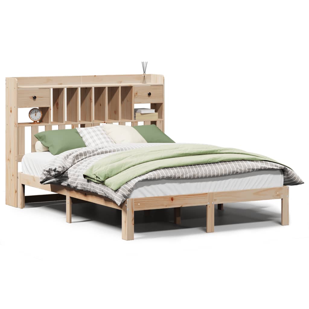 seng med reol uden madras 140x190 cm massivt fyrretræ