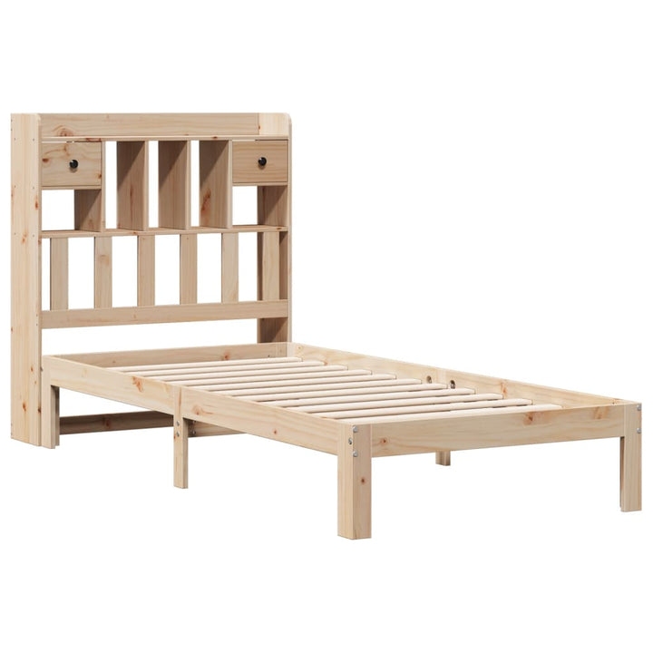 seng med reol uden madras 90x200 cm massivt fyrretræ