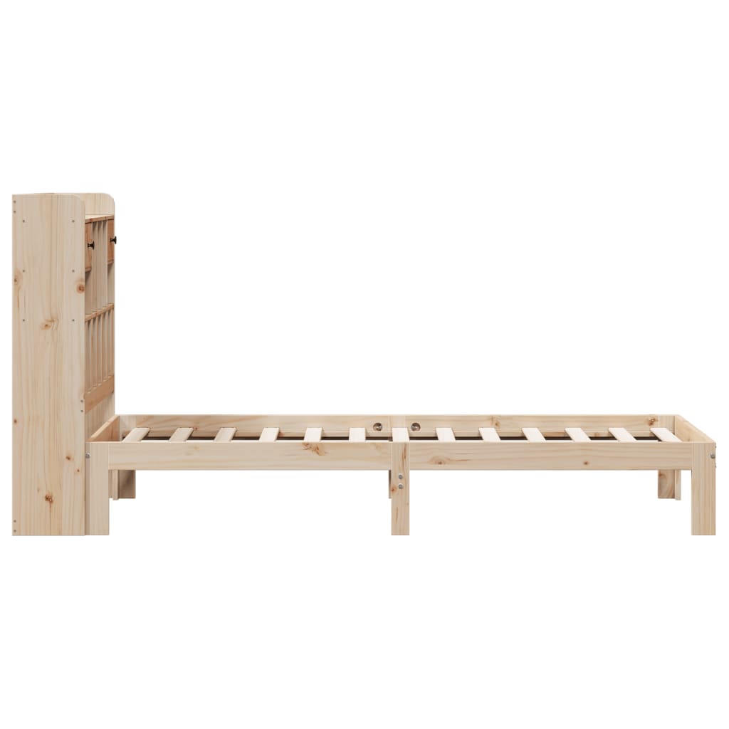 seng med reol uden madras 90x200 cm massivt fyrretræ