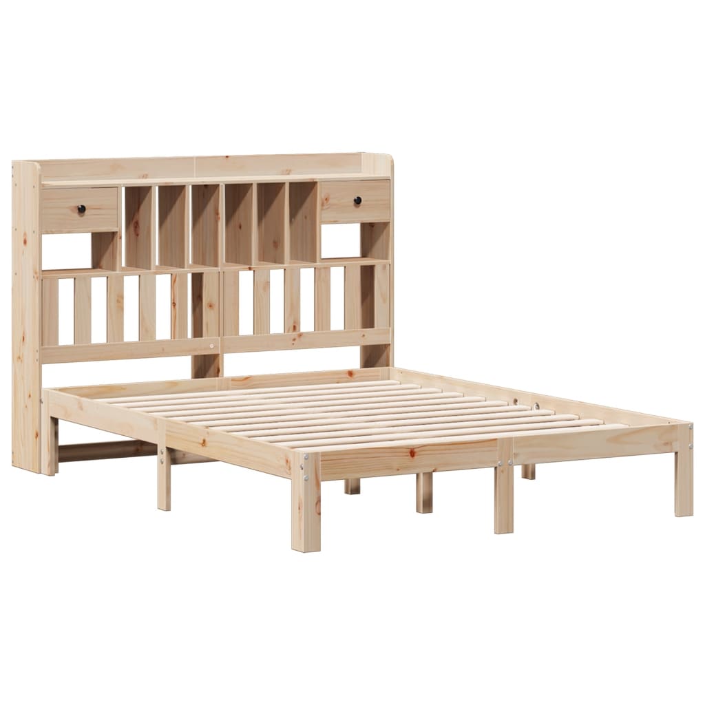 seng med reol uden madras 140x200 cm massivt fyrretræ