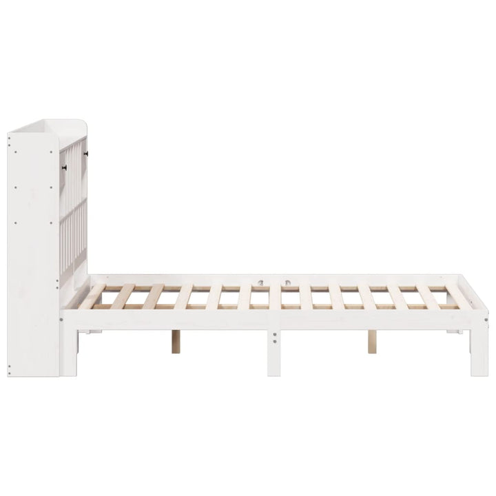 seng med reol uden madras 160x200 cm massivt fyrretræ hvid