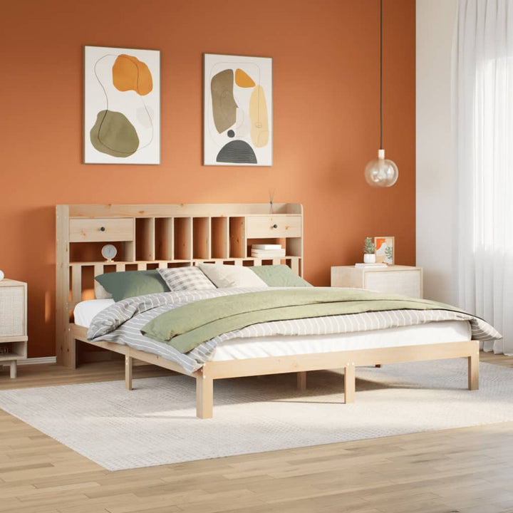 seng med reol uden madras 180x200 cm massivt fyrretræ