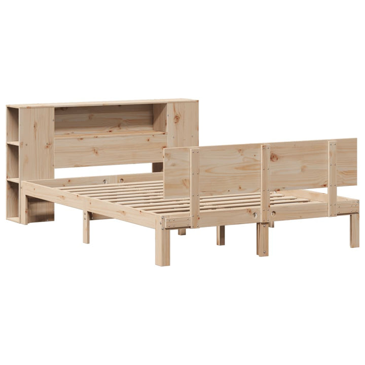 seng med reol uden madras 135x190 cm massivt fyrretræ