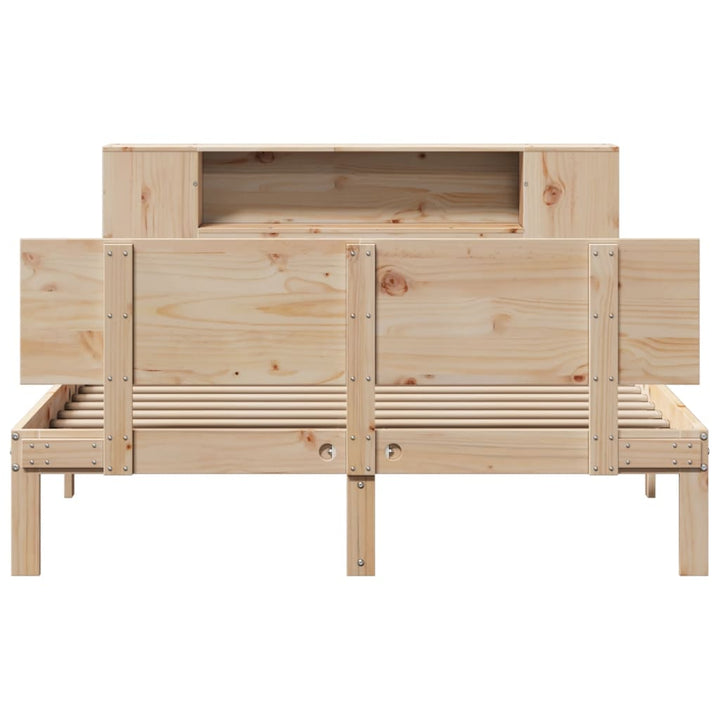 seng med reol uden madras 135x190 cm massivt fyrretræ