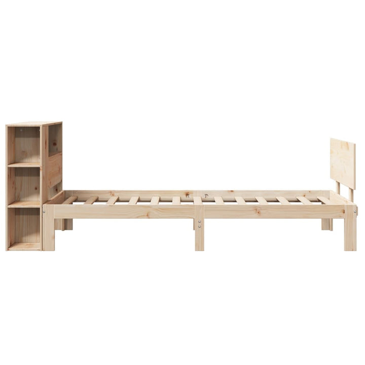 seng med reol uden madras 75x190 cm massivt fyrretræ