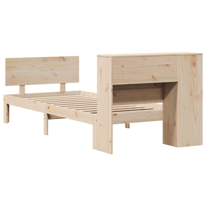 seng med reol uden madras 75x190 cm massivt fyrretræ