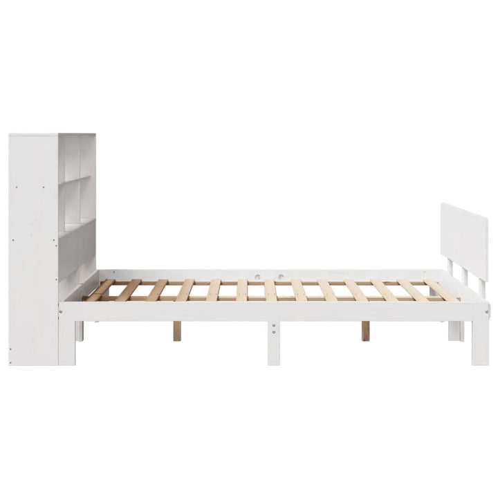 seng med reol uden madras 160x200 cm massivt fyrretræ hvid