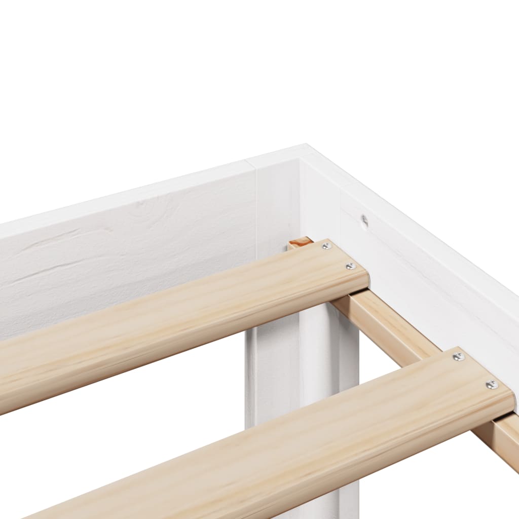 seng med reol uden madras 160x200 cm massivt fyrretræ hvid