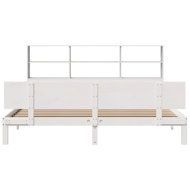 seng med reol uden madras 180x200 cm massivt fyrretræ hvid