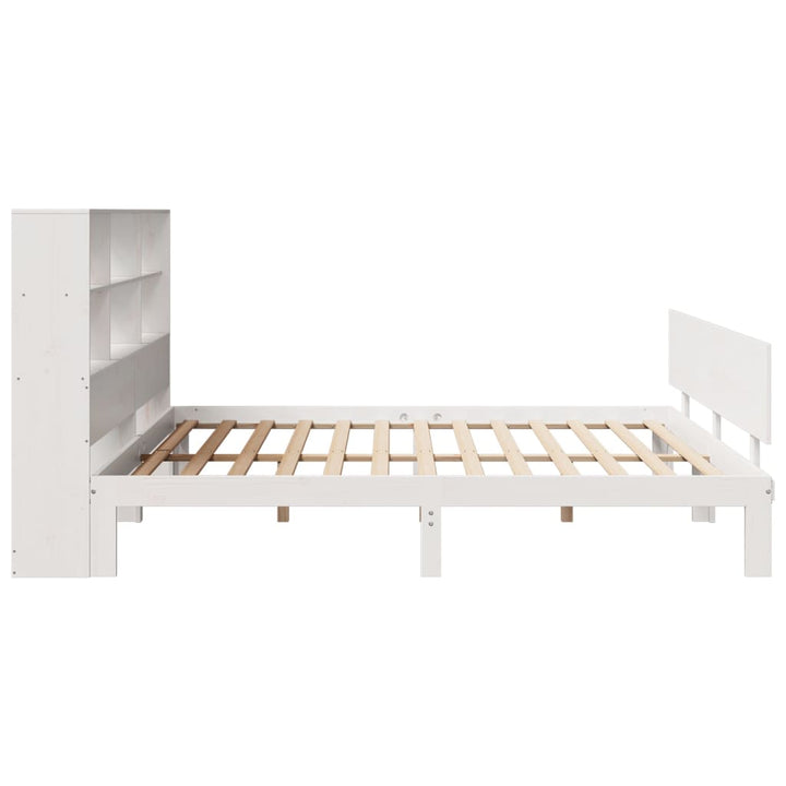 seng med reol uden madras 180x200 cm massivt fyrretræ hvid