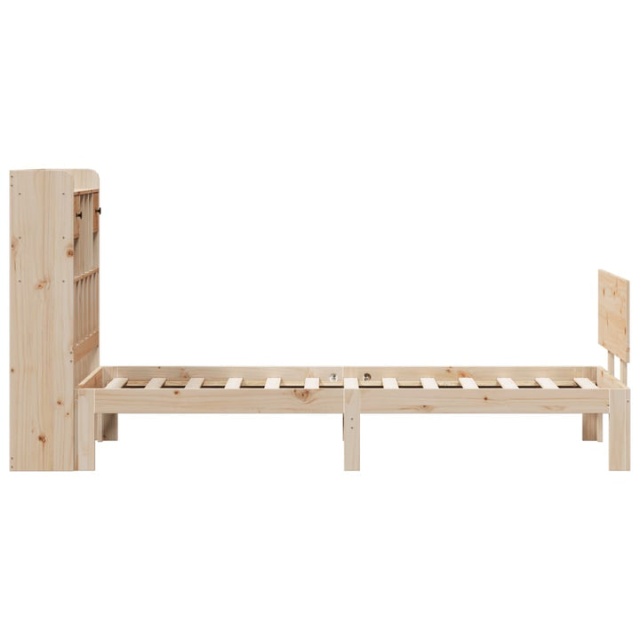 seng med reol uden madras 90x190 cm massivt fyrretræ