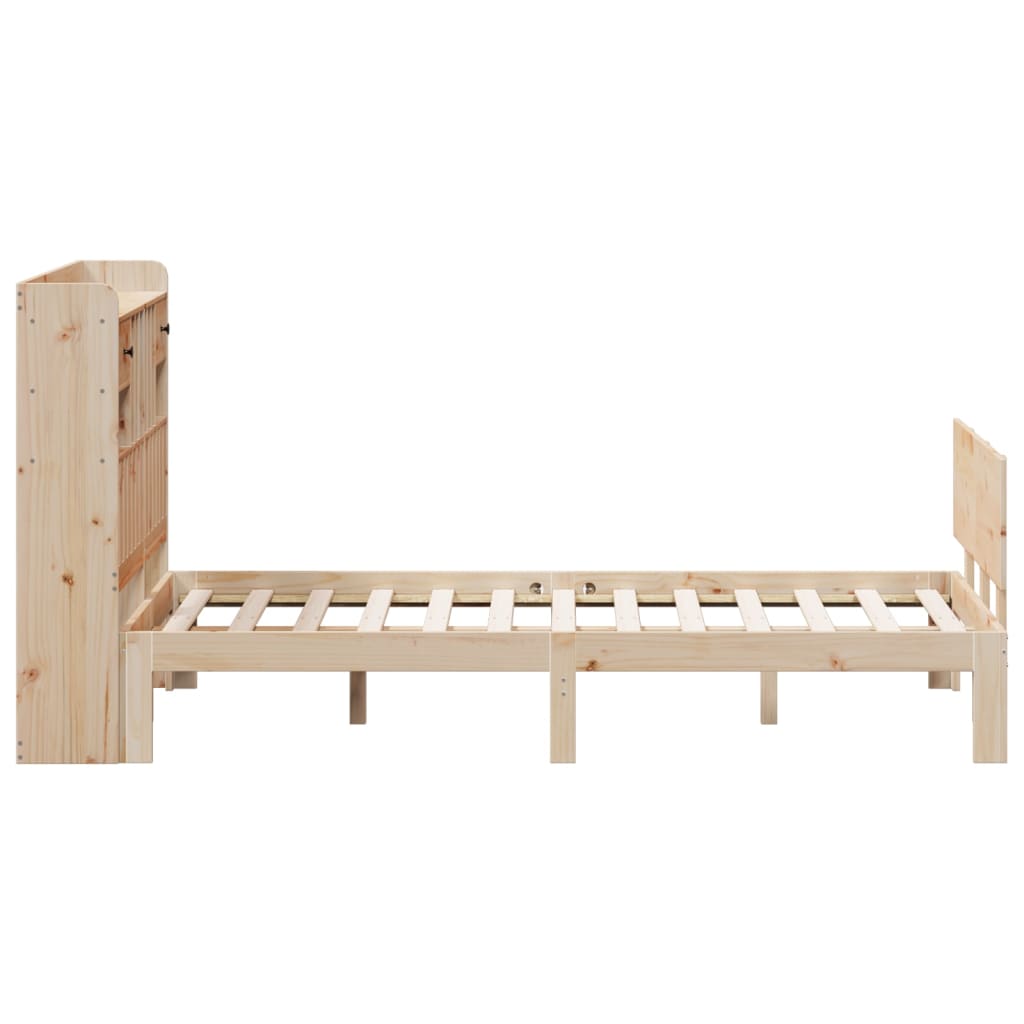 seng med reol uden madras 135x190 cm massivt fyrretræ
